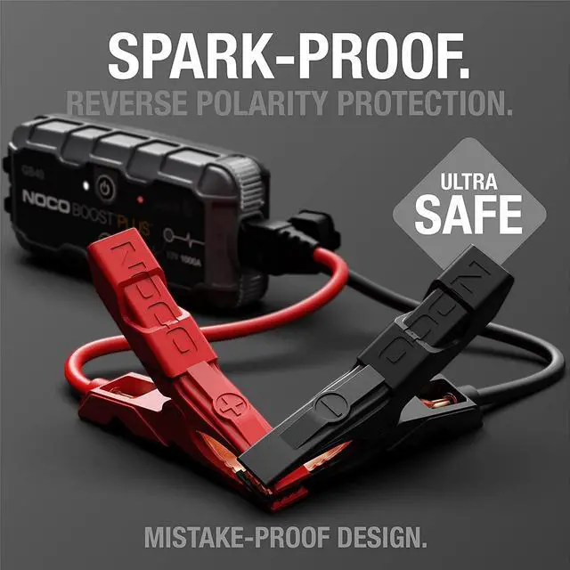 Alt view image 3 of 6 - Boost Plus GB40 1000 Amp 12-Volt UltraSafe Lithium Jump Starter Box, Car Battery Booster Pack, Portable Power Bank Charger, and Jumper Cables for up to 6-Liter Gasoline and 3-Liter Diesel Engines