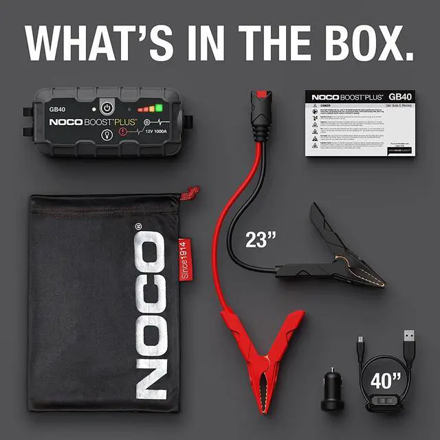 Alt view image 6 of 6 - Boost Plus GB40 1000 Amp 12-Volt UltraSafe Lithium Jump Starter Box, Car Battery Booster Pack, Portable Power Bank Charger, and Jumper Cables for up to 6-Liter Gasoline and 3-Liter Diesel Engines
