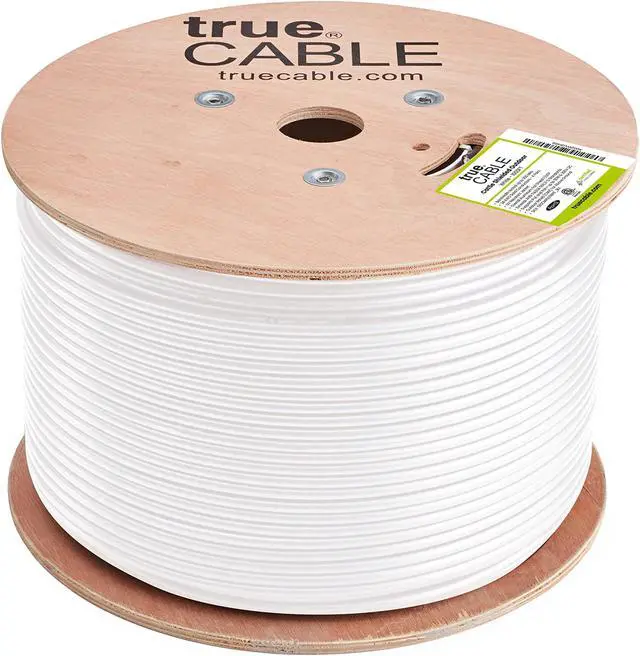 Alt view image 2 of 5 - Cat5e Outdoor, Shielded FTP, 1000ft, UV Resistant, Aerial CMX Rated, White, 24AWG Solid Bare Copper, 350MHz, PoE++ (4PPoE), ETL Listed, Bulk Ethernet Cable