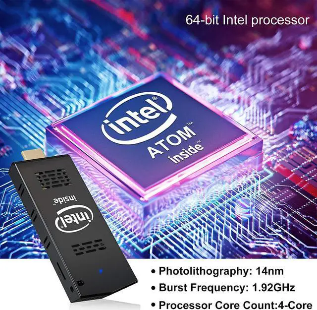 Alt view image 6 of 7 - Compuetr Stick Mini PC Stick 8GB RAM 128GB ROM with Intel Atom Z8350 & Windows 10 Pro Support Auto-On After Power Failure,Support 4K HD,Dual Band WiFi 2.4G/5G, BT 4.2