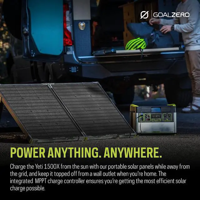 Alt view image 6 of 7 - Goal Zero Yeti 1500X Portable Power Station, 1516-Watt-Hour Portable Lithium-Battery Emergency Power Station, 2000-Watt Portable AC-Inverter Generator with Boulder 100 Briefcase Portable Solar Panel
