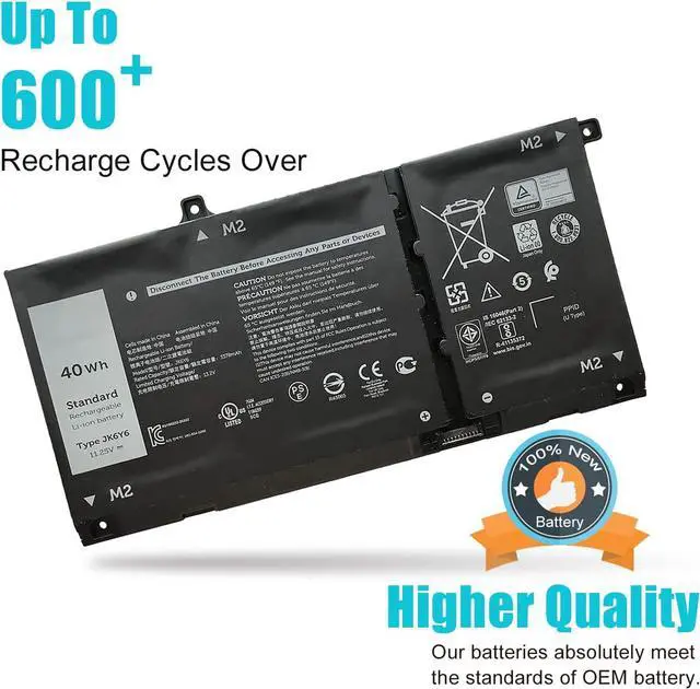 Alt view image 3 of 7 - 40Wh JK6Y6 Laptop Battery Replacement for Dell Latitude 3410 3510 Vostro 5300 5401 5501 Inspiron 5300 5301 5401 5402 5408 5409 5501 5502 5508 5509 5400 5406 7300 7306 7405 7500 7506 2-in-1 Silver