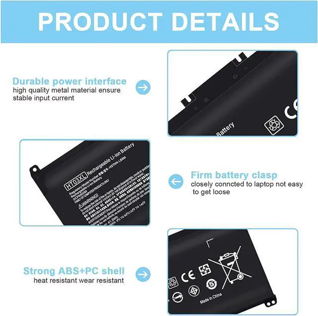 Alt view image 3 of 7 - HTO3XL Laptop Replacement L11119-855 HT03XL Battery for HP Pavilion 14 15 17 15-CS 15-DA 15-DB Series 15-DA0012DX 14-CE0068ST 15-CS3073CL 15-CS3153CL 15-CS2064ST 15-DA0014DX Fits HT03041XL HSTNN-LB8M