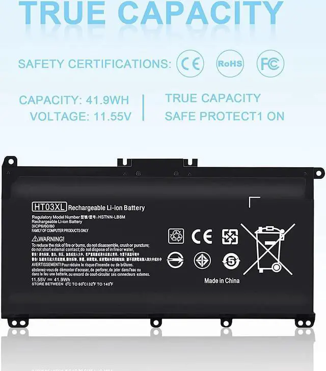 Alt view image 5 of 7 - HTO3XL Laptop Replacement L11119-855 HT03XL Battery for HP Pavilion 14 15 17 15-CS 15-DA 15-DB Series 15-DA0012DX 14-CE0068ST 15-CS3073CL 15-CS3153CL 15-CS2064ST 15-DA0014DX Fits HT03041XL HSTNN-LB8M