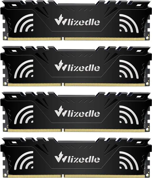 Main image of Wlizedle DDR3 RAM 32GB Kit (4x8GB) 1600MHz CL11 DIMM Desktop Memory PC3-12800 240-Pin 1.5V 2Rx8 Dual Rank Channel Non-ECC Unbuffered PC Computer Sdram Sticks Module Upgrade (Black)