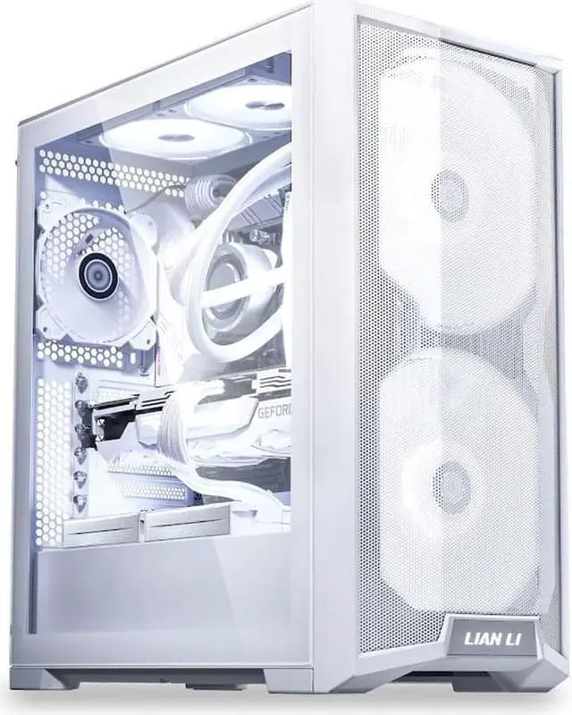 Alt view image 2 of 7 - Lian Li Lancool 215 Mid Tower E-ATX Computer Case/ Gaming Cabinet with 2 x 200 mm ARGB Fans (Front) I 1 X 120 mm Fans (Rear) - White (G99.LAN215W.in)