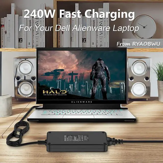 Alt view image 6 of 7 - 240W 180W AC Adapter Charger Fit for Dell Alienware Laptop Charger 13 15 17 R1 R2 R3 R4 Series,X51 M15 M17 M17X M18X Area-51m G5 G7 PA-9E,Dell Precision M6800 6700 M6400 M6500 M6600 Power Supply Cord