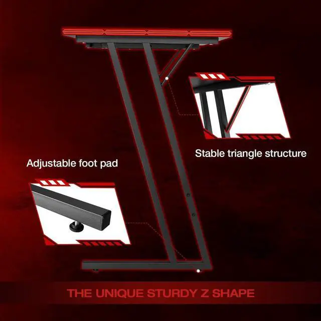 Alt view image 5 of 6 - Homall L Shaped Gaming Desk Computer Corner Desk Pc Gaming Desk Table with Large Monitor Riser Stand for Home Office Sturdy Writing Workstation (Black,51 Inch)