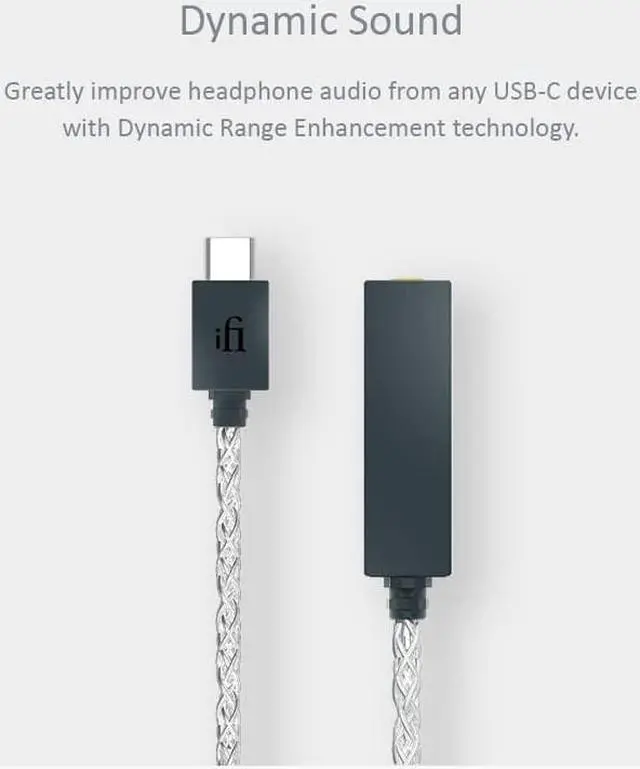 Alt view image 5 of 6 - DAC & Amplifier - USB-C to 3.5mm Adapter - Improve Headphone Sound from any Device - Gold-plated 3.5mm Headphone Socket  Flexible Cable - Supports Hi-Resolution 32-bit/384kHz/DSD256/MQA