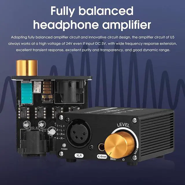 Alt view image 3 of 7 - U5 Headphone Amps, Mini Fully Balanced Amplifier for Home Desktop PC XLR / 4.4mm Headsets, DC 5V