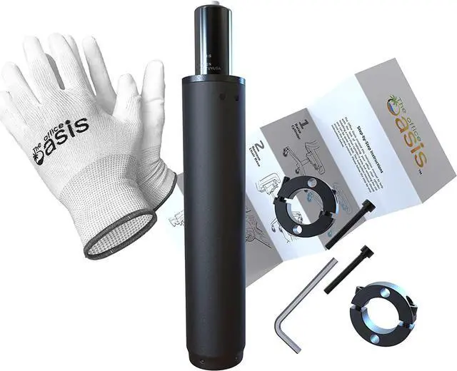 Main image of Office Chair Cylinder Replacement with Removal Tool, Heavy Duty Hydraulic - Pneumatic Gas Lift Piston for Office Chairs and Gaming Chairs, Universal Fit