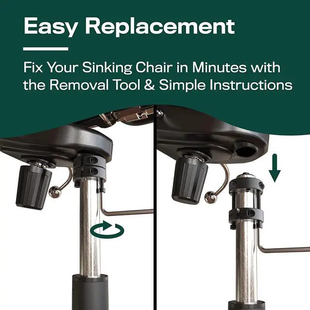 Alt view image 3 of 6 - Office Chair Cylinder Replacement with Removal Tool, Heavy Duty Hydraulic - Pneumatic Gas Lift Piston for Office Chairs and Gaming Chairs, Universal Fit