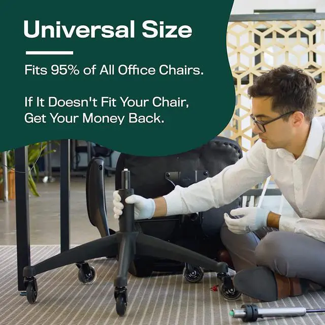 Alt view image 4 of 6 - Office Chair Cylinder Replacement with Removal Tool, Heavy Duty Hydraulic - Pneumatic Gas Lift Piston for Office Chairs and Gaming Chairs, Universal Fit