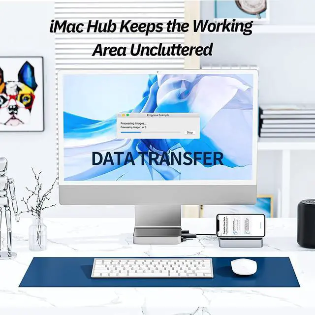 Alt view image 6 of 7 - USB C Hub for iMac 24 inch 2021, USB Hub Adapter Support M.2 NVMe SSD, iMac USB Hub, 7 in 1 iMac Accessories with USB C 10Gbps, USB A 3.2, SD/TF Card Reader, M.2 SSD(Not Included), Sliver.