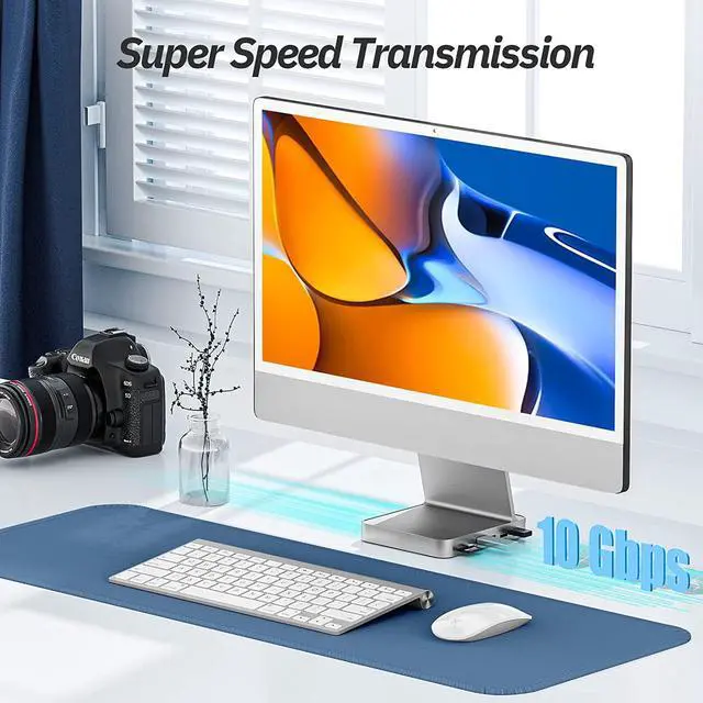Alt view image 5 of 7 - USB C Hub for iMac 24 inch 2021, USB Hub Adapter Support M.2 NVMe SSD, iMac USB Hub, 7 in 1 iMac Accessories with USB C 10Gbps, USB A 3.2, SD/TF Card Reader, M.2 SSD(Not Included), Sliver.
