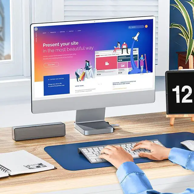 Alt view image 7 of 7 - USB C Hub for iMac 24 inch 2021, USB Hub Adapter Support M.2 NVMe SSD, iMac USB Hub, 7 in 1 iMac Accessories with USB C 10Gbps, USB A 3.2, SD/TF Card Reader, M.2 SSD(Not Included), Sliver.