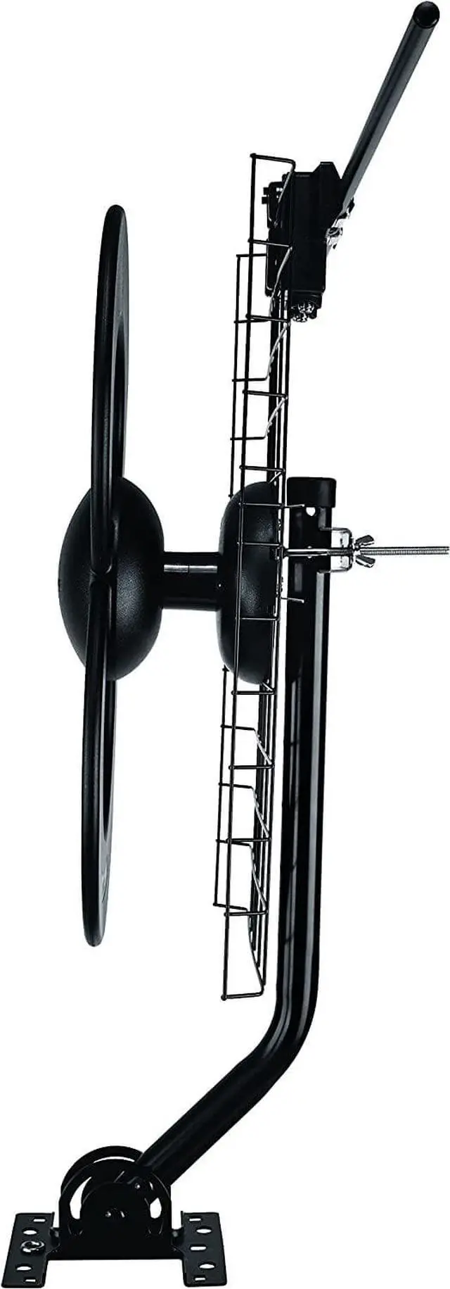 Alt view image 2 of 7 - ClearStream 2V TV Antenna, 60+ Mile Range, UHF/VHF, Multi-directional, Indoor, Attic, Outdoor, Mast w/Pivoting Base/Hardware/ Adjustable Clamp, Sealing Pads, 4K Ready, Black  C2-V-CJM