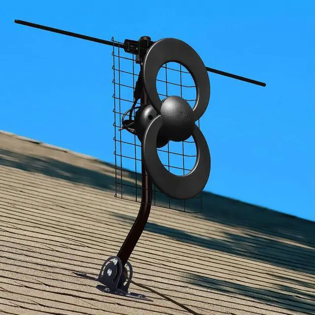 Alt view image 6 of 7 - ClearStream 2V TV Antenna, 60+ Mile Range, UHF/VHF, Multi-directional, Indoor, Attic, Outdoor, Mast w/Pivoting Base/Hardware/ Adjustable Clamp, Sealing Pads, 4K Ready, Black  C2-V-CJM
