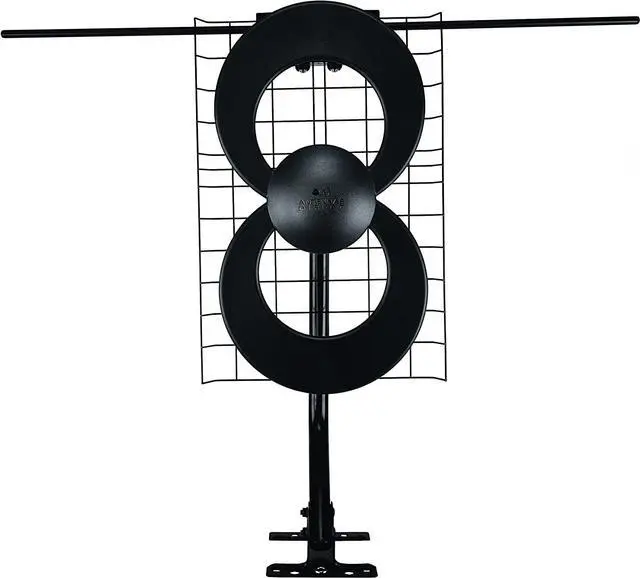 Main image of ClearStream 2V TV Antenna, 60+ Mile Range, UHF/VHF, Multi-directional, Indoor, Attic, Outdoor, Mast w/Pivoting Base/Hardware/ Adjustable Clamp, Sealing Pads, 4K Ready, Black  C2-V-CJM