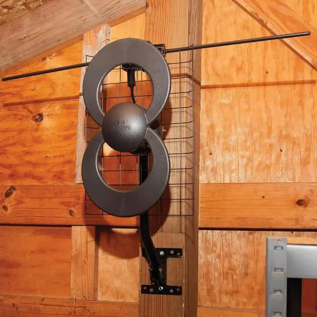 Alt view image 7 of 7 - ClearStream 2V TV Antenna, 60+ Mile Range, UHF/VHF, Multi-directional, Indoor, Attic, Outdoor, Mast w/Pivoting Base/Hardware/ Adjustable Clamp, Sealing Pads, 4K Ready, Black  C2-V-CJM