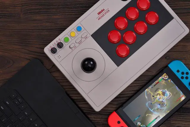 Alt view image 5 of 7 - 8Bitdo Arcade Stick for Switch & Windows, Arcade Fight Stick Support Wireless Bluetooth, 2.4G Receiver and Wired Connection