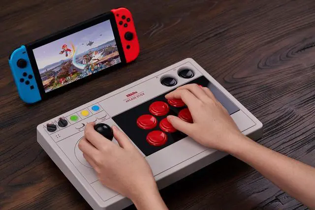 Alt view image 7 of 7 - 8Bitdo Arcade Stick for Switch & Windows, Arcade Fight Stick Support Wireless Bluetooth, 2.4G Receiver and Wired Connection