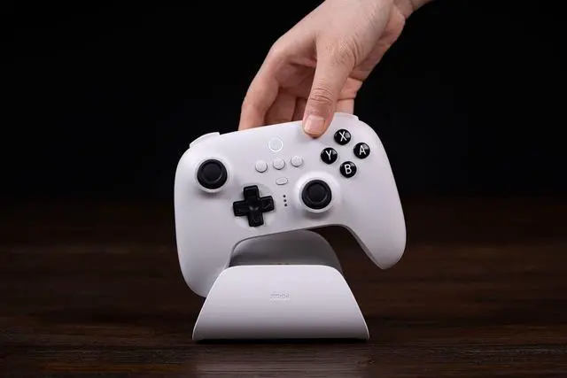 Alt view image 6 of 7 - 8Bitdo Ultimate Bluetooth Controller with Charging Dock, Wireless Pro Controller for Switch, Windows and Steam Deck (White)