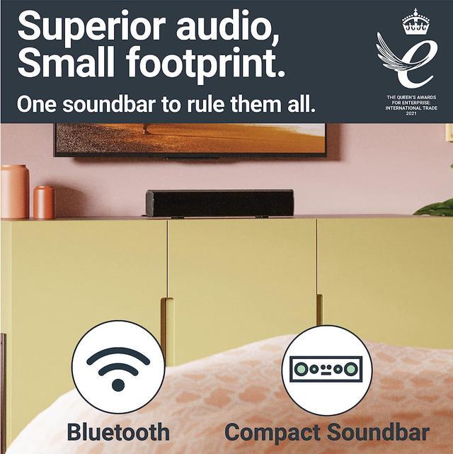 Alt view image 5 of 7 - Bowfell Small Sound Bar for TV with Bluetooth, RCA, USB, Opt, AUX Connection, Mini Sound/Audio System for TV Speakers/Home Theater, Gaming, Projectors, 50 watt, 15 inch