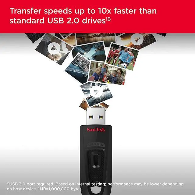 Alt view image 2 of 6 - SanDisk 128GB 5-Pack Ultra USB 3.0 Flash Drive (5x128GB) - SDCZ48-128G-B5CT