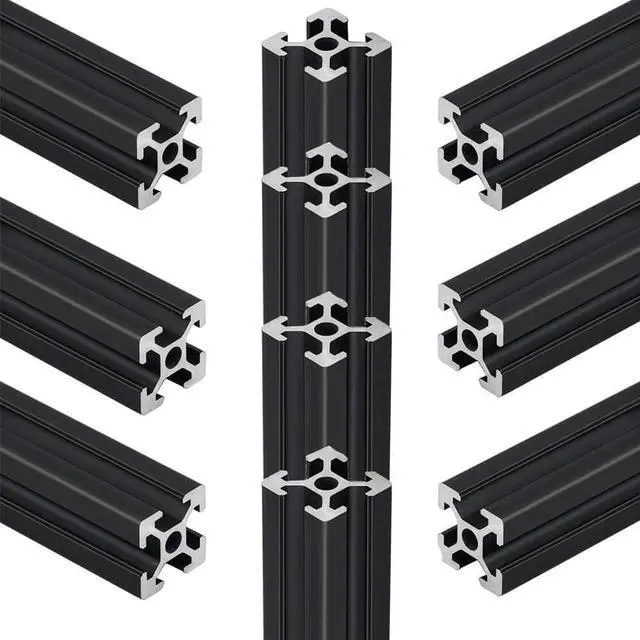 Alt view image 6 of 6 - 10pcs 48inch T Slot 2020 Aluminum Extrusion European Standard Anodized Linear Rail for 3D Printer Parts and CNC DIY 1220mm Black(48inch)
