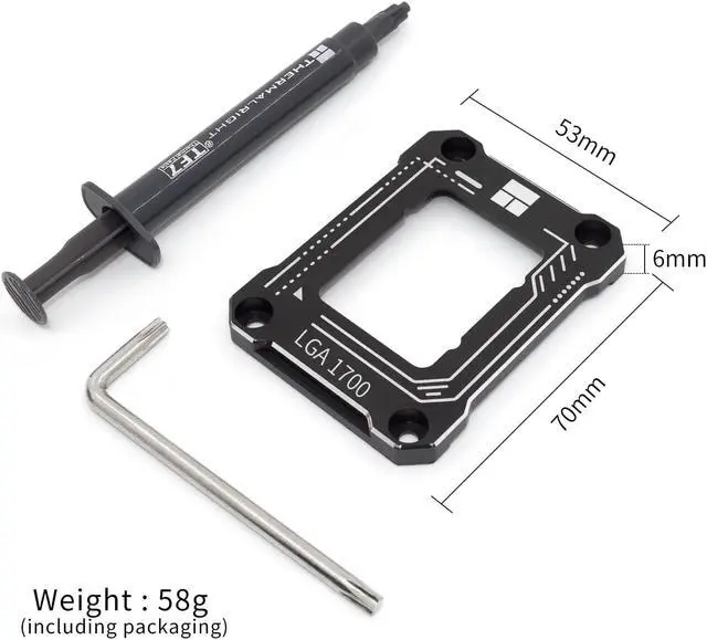 Alt view image 2 of 6 - Thermalright CPU Contact Frame Anti-Bending Buckle for LGA 1700 Retrofit Kit, 17XX-BCF Bracket Intel12 Generation,Black