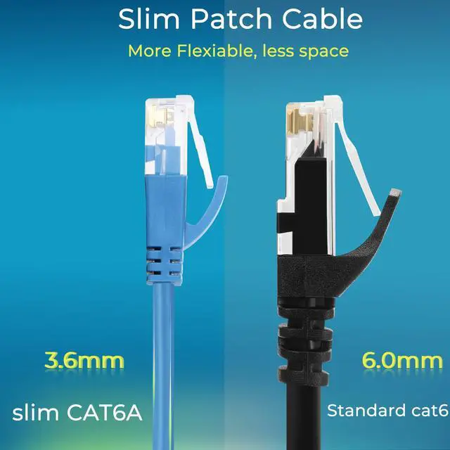 Alt view image 4 of 5 - Patch Cables Cat6a 1ft 10 Pack Slim, Cat6a Ethernet Patch Cable 10G Support, Snagless Cat 6 Patch Cable for Patch Panel to Switch, Flexiable Cat 6a Ethernet Cable with Gold Plated