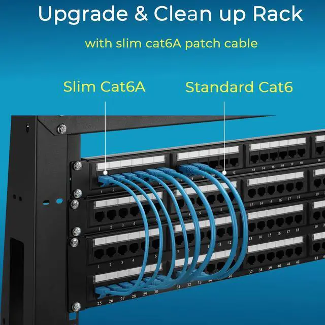 Alt view image 5 of 5 - Patch Cables Cat6a 1ft 10 Pack Slim, Cat6a Ethernet Patch Cable 10G Support, Snagless Cat 6 Patch Cable for Patch Panel to Switch, Flexiable Cat 6a Ethernet Cable with Gold Plated