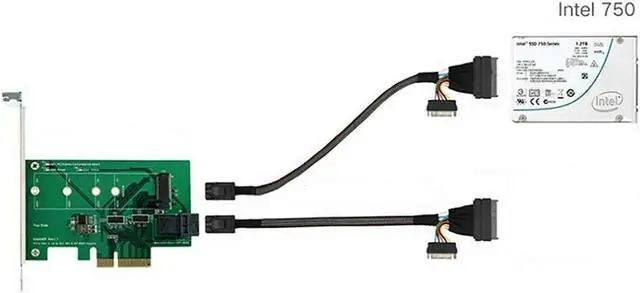 Alt view image 2 of 6 - CABLECREATIONS DUAL SFF8643 to 2xSFF8639 U.2 CABLE CONNECT 2 NVME DRIVES TO HOST