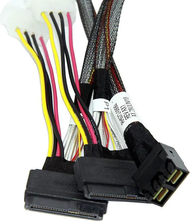 Main image of CABLECREATIONS DUAL SFF8643 to 2xSFF8639 U.2 CABLE CONNECT 2 NVME DRIVES TO HOST