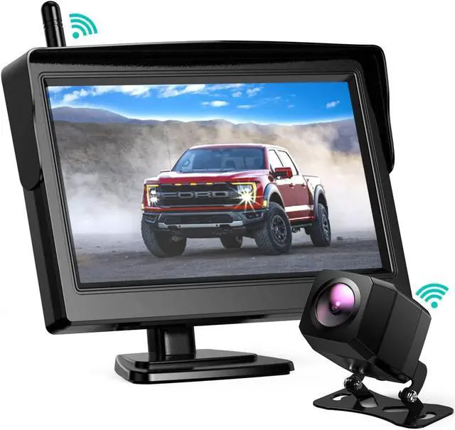 Main image of Nuoenx Wireless Backup Camera, 4.3 Inch Monitor Rear View Camera System for Cars, Trucks, RV, Trailers, 2 Mounting Brackets, IP69 Waterproof 152° View Camera, Stable Wireless Signal, Easy Installation