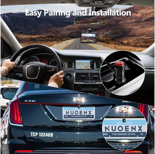 Alt view image 6 of 7 - Nuoenx Wireless Backup Camera, 4.3 Inch Monitor Rear View Camera System for Cars, Trucks, RV, Trailers, 2 Mounting Brackets, IP69 Waterproof 152° View Camera, Stable Wireless Signal, Easy Installation