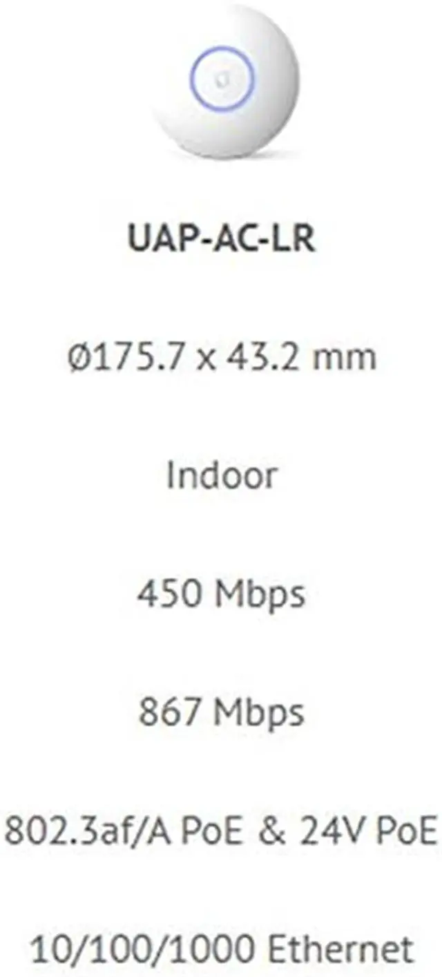 Alt view image 5 of 7 - Ubiquiti Unifi Ap-AC Long Range - Wireless Access Point - 802.11 B/A/G/n/AC (UAP-AC-LR-US),White