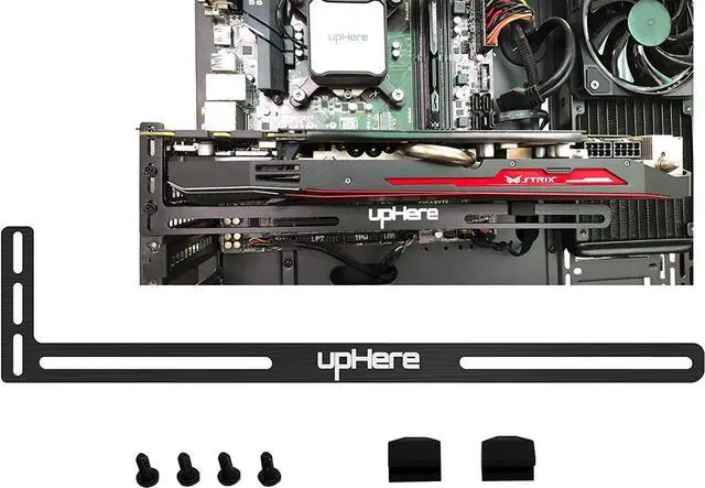Alt view image 6 of 7 - Graphics Card GPU Brace Support Video Card Sag Holder/Holster Bracket, Anodized Aerospace Aluminum, Single or Dual Slot Cards (Black),GL05(not Support 3080 ti)