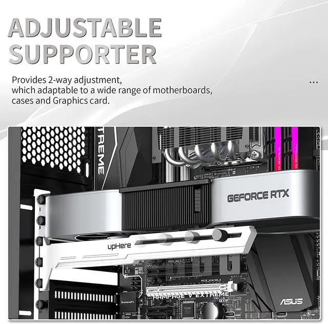 Alt view image 3 of 7 - G276WT White Graphics Card GPU Brace Support Video Card Sag Holder/Holster Bracket,Adjustable Length and Height Support,G276WT