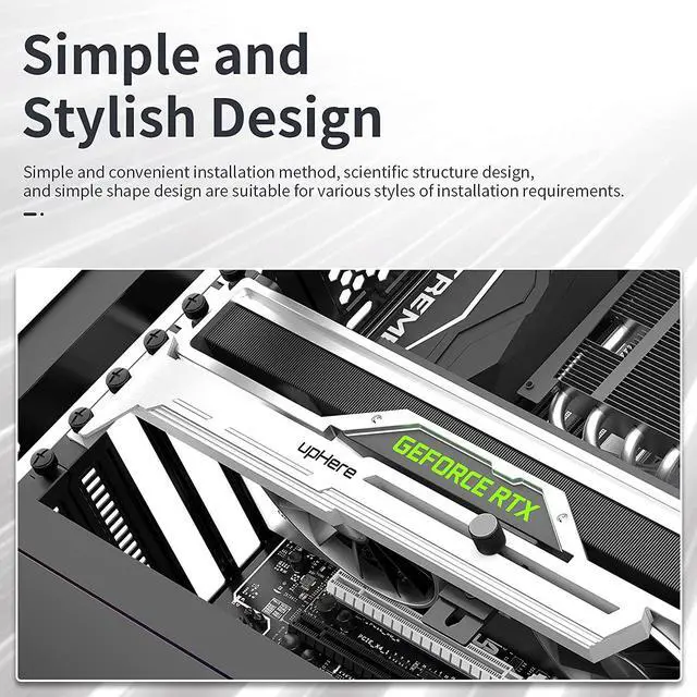 Alt view image 4 of 7 - G276WT White Graphics Card GPU Brace Support Video Card Sag Holder/Holster Bracket,Adjustable Length and Height Support,G276WT