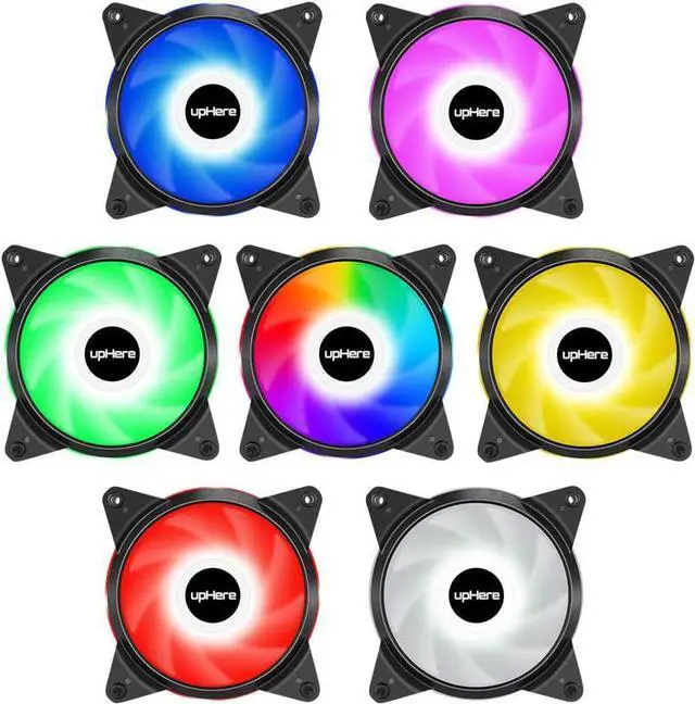 Alt view image 3 of 7 - 5V 6-Pack 120mm Silent Intelligent Control 5V Addressable RGB Fan Motherboard Sync, Adjustable Colorful Fans with Controller T3SYC3-6