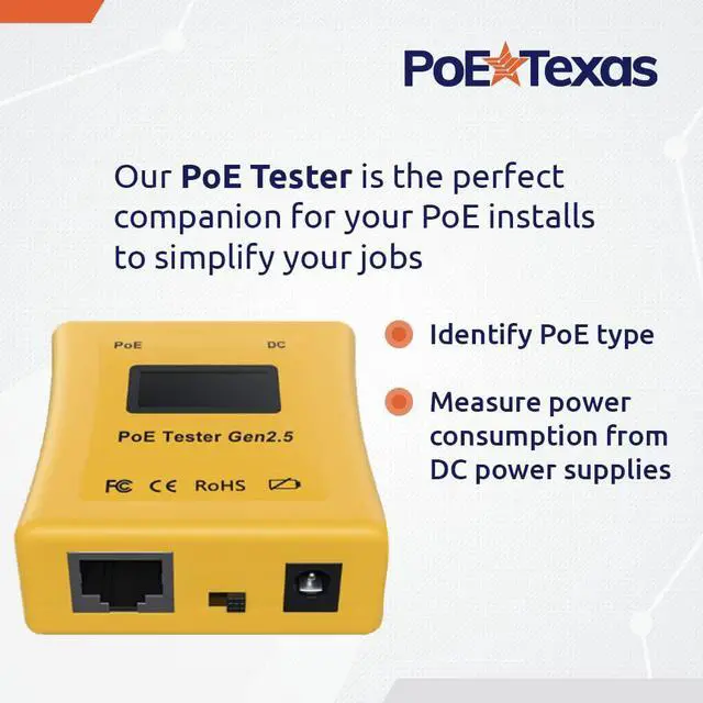 Alt view image 2 of 7 - PoE Tester Gen2.5 by PoE Texas - Power Over Ethernet Tester to Determine Voltage, Current and Power Consumption on Network Cable - Identify PoE and Troubleshoot Connection Problems, No Battery Needed