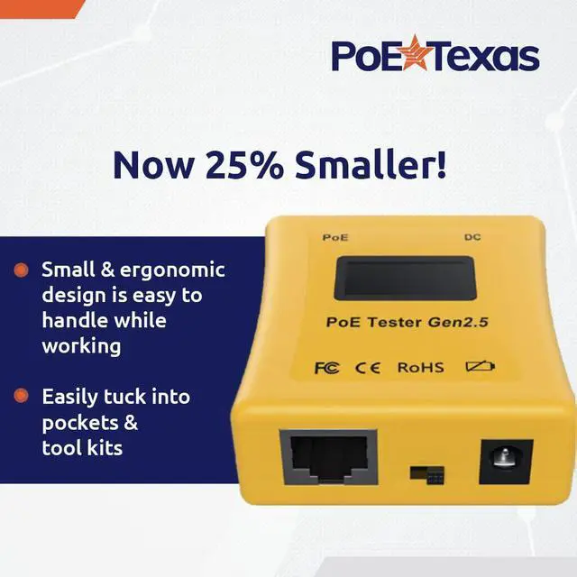 Alt view image 6 of 7 - PoE Tester Gen2.5 by PoE Texas - Power Over Ethernet Tester to Determine Voltage, Current and Power Consumption on Network Cable - Identify PoE and Troubleshoot Connection Problems, No Battery Needed