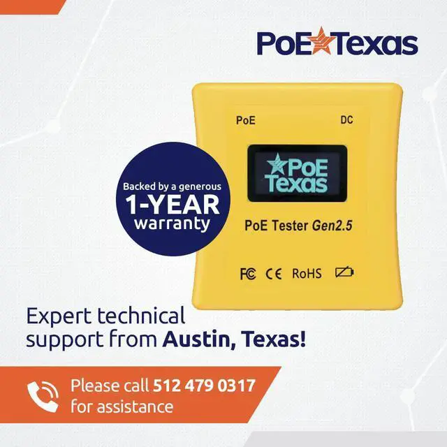 Alt view image 7 of 7 - PoE Tester Gen2.5 by PoE Texas - Power Over Ethernet Tester to Determine Voltage, Current and Power Consumption on Network Cable - Identify PoE and Troubleshoot Connection Problems, No Battery Needed