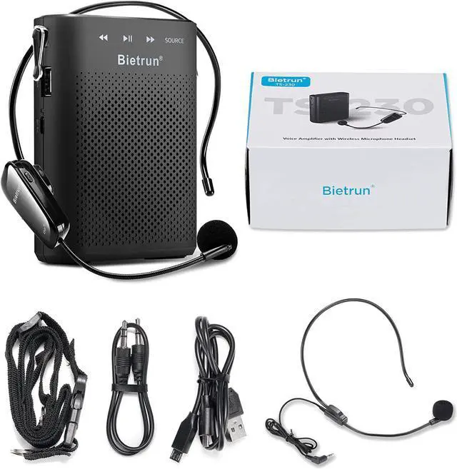 Alt view image 5 of 7 - 20W Wireless Voice Amplifier for Teachers with Wireless Microphone Headset, Bietrun Portable Rechargeable(Work of 6 hrs)Loud Bluetooth PA Speaker with Wired Mic Headset for Teaching, Coach, Instructor