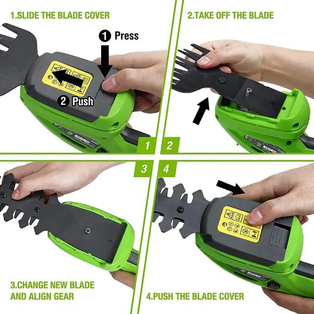 Alt view image 6 of 7 - Cordless Grass Shear & Shrubbery Trimmer - 2 in 1 Handheld Hedge Trimmer 7.2V Electric Grass Trimmer Hedge Shears/Grass Cutter Rechargeable Lithium-Ion Battery and Charger Included