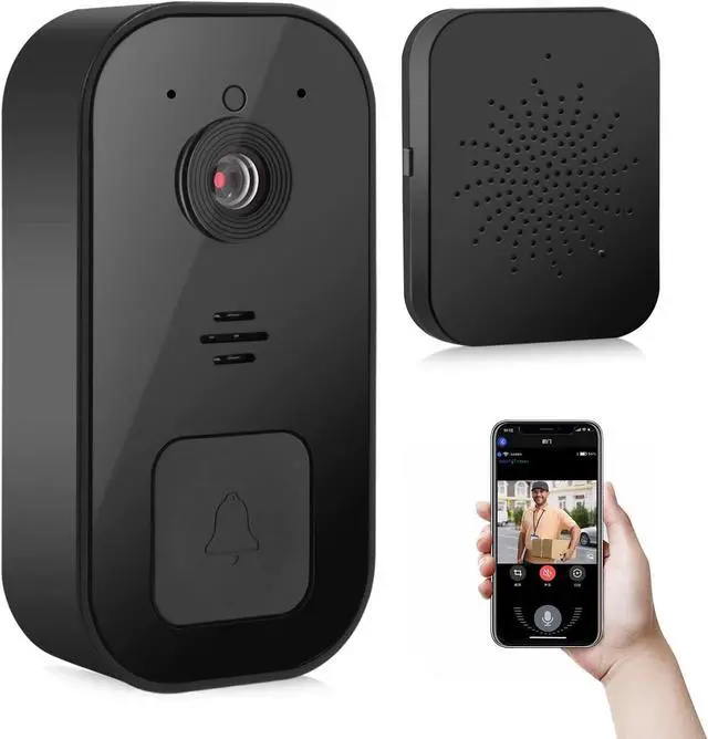Main image of Wireless Video Doorbell Camera, Human Detection, Night Vision, Cloud Storage, Home Real Time Alarm, 2K HD, Easy Installation