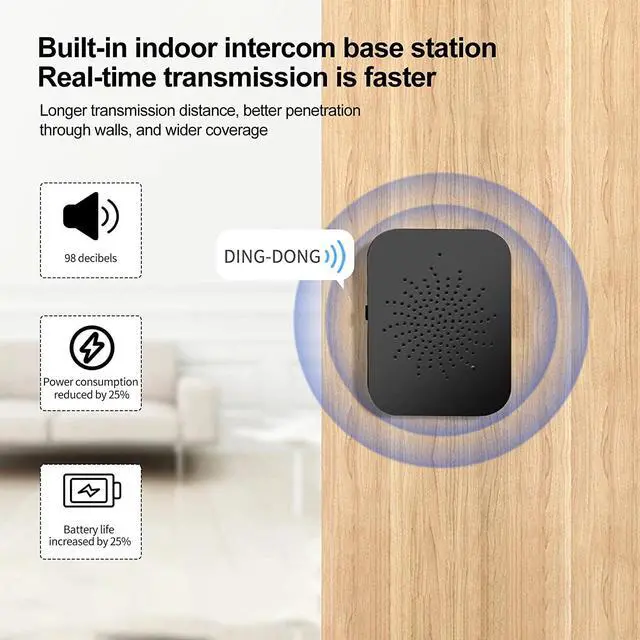 Alt view image 4 of 7 - Wireless Video Doorbell Camera, Human Detection, Night Vision, Cloud Storage, Home Real Time Alarm, 2K HD, Easy Installation