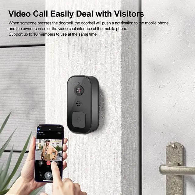 Alt view image 5 of 7 - Wireless Video Doorbell Camera, Human Detection, Night Vision, Cloud Storage, Home Real Time Alarm, 2K HD, Easy Installation